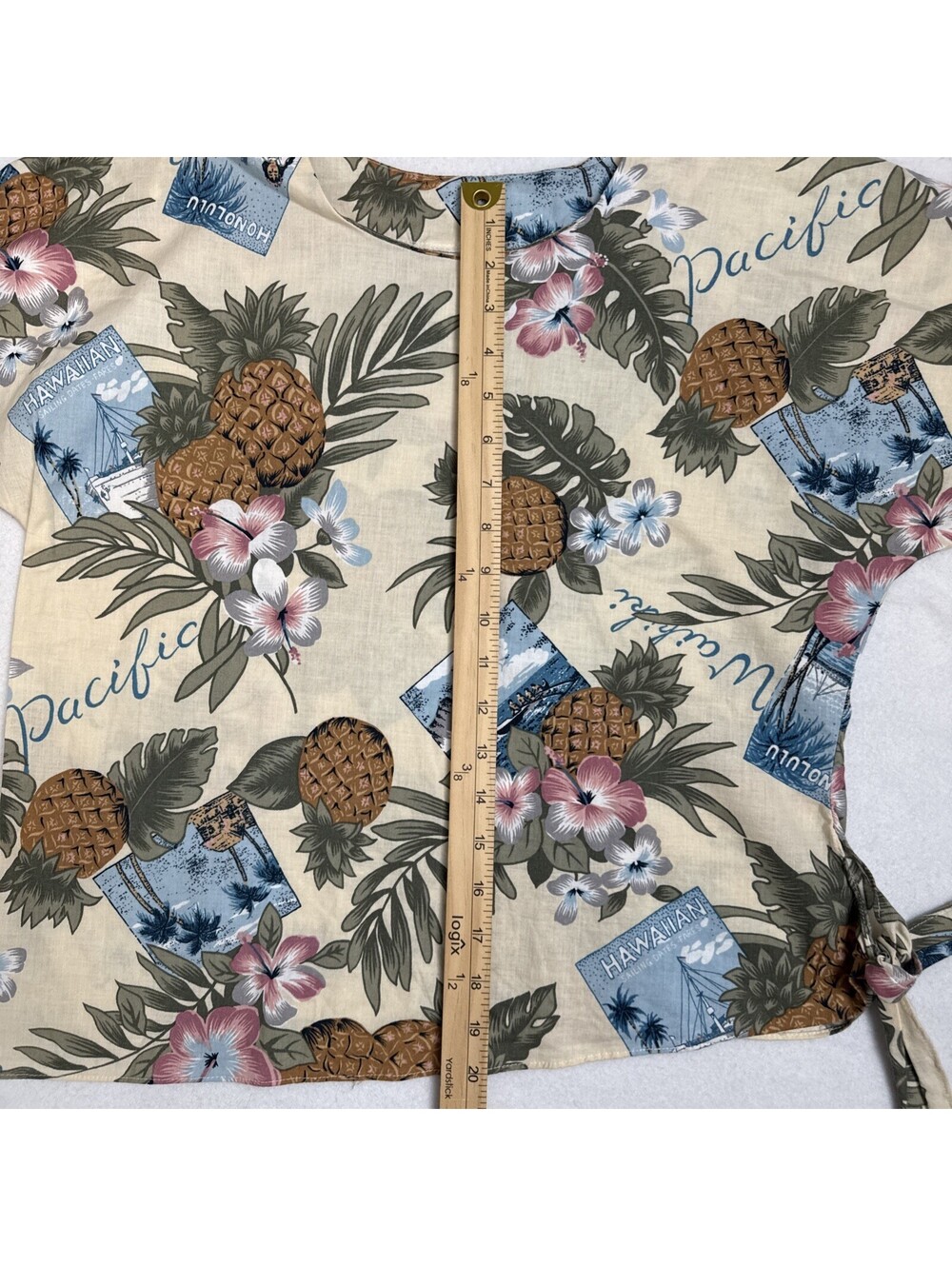 HILO HATTIE Hawaiian Original 2 Pc Set Medium Shorts Top Blouse Floral Tour Vtg - Picture 7 of 12